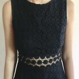 Black lace peplum style blouse